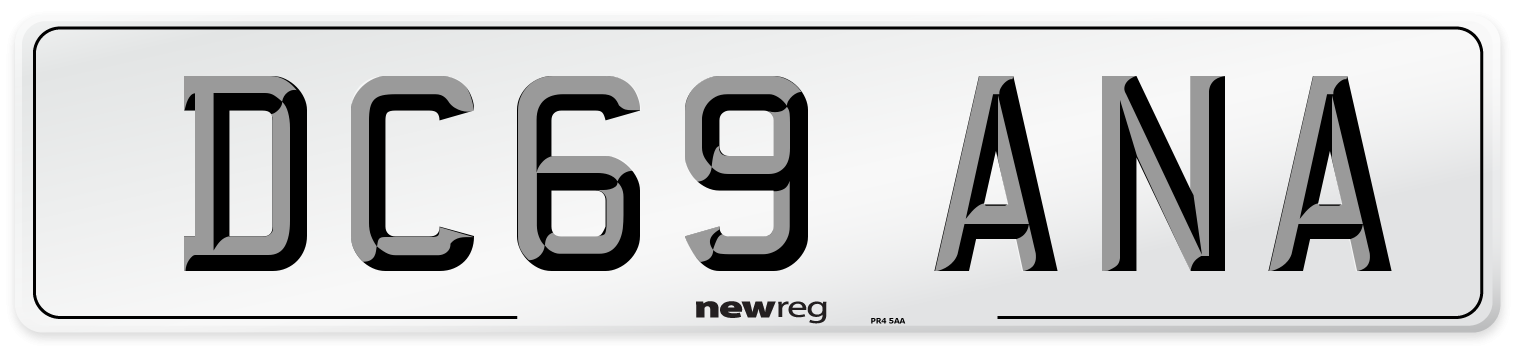 DC69 ANA Number Plate from New Reg